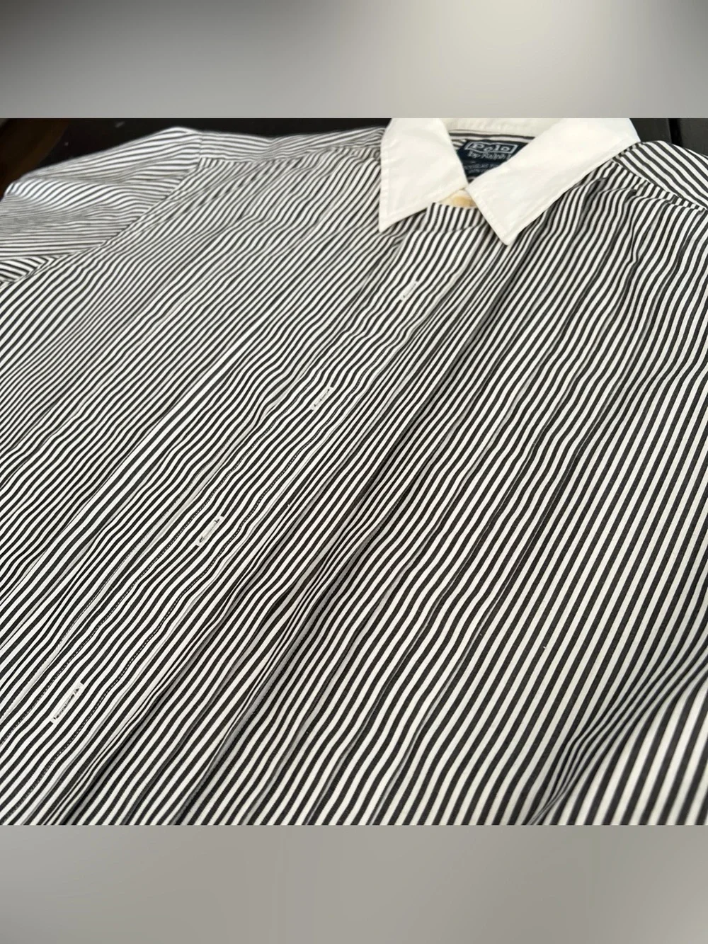VTG Polo Ralph Lauren Douglas Formal Dress Shirt Men 15.5/35 Striped Black White